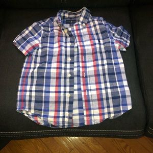 Blue/white/red used Toddler 4T short sleeve button down Ralph Lauren shirt